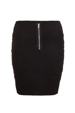 Black Ribbed Bodycon Skirt -Princess Style Shop 00100001185 ZB