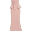 Nude Wrap Peplum Maxi Dress -Princess Style Shop 00100018179 ZM