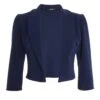 Navy Shawl Collar Crop Jacket