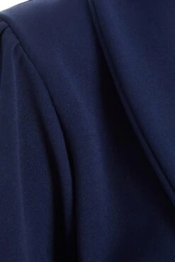 Navy Shawl Collar Crop Jacket -Princess Style Shop 00100019829 ZS