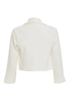 Cream Shawl Collar Crop Jacket -Princess Style Shop 00100019831 ZB