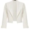 Cream Shawl Collar Crop Jacket -Princess Style Shop 00100019831 ZM