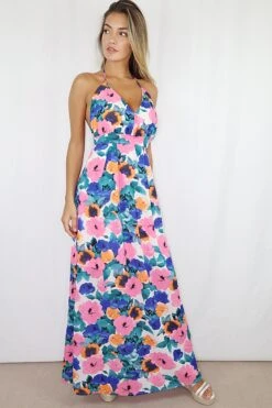 Blue Chiffon Maxi Dress -Princess Style Shop 00100020965 XS