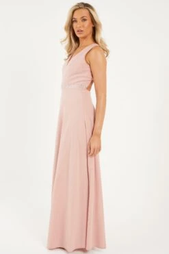Pink Embellished Cross Back Maxi -Princess Style Shop 00100023549 XS