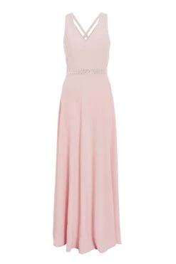 Pink Embellished Cross Back Maxi