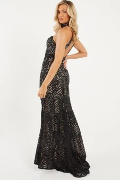 Black Lace Fishtail Maxi Dress -Princess Style Shop 00100026146 XB
