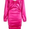 Pink Satin Bodycon Dress 2 Pink Satin Bodycon Dress -Princess Style Shop 00100028742 ZM