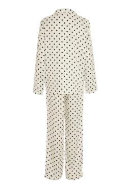White Polka Dot Long Pyjama Set -Princess Style Shop 00100029312 ZB
