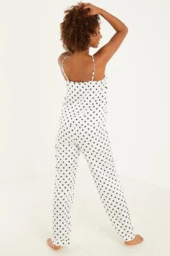 White Polka Dot Cami Pyjama Set -Princess Style Shop 00100029314 XB