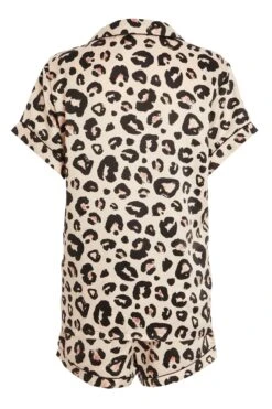 Pink Satin Leopard Print Pyjama Set -Princess Style Shop 00100029320 ZB