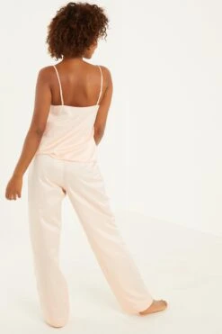 Pink Satin Cami Pyjama Set -Princess Style Shop 00100029321 XB