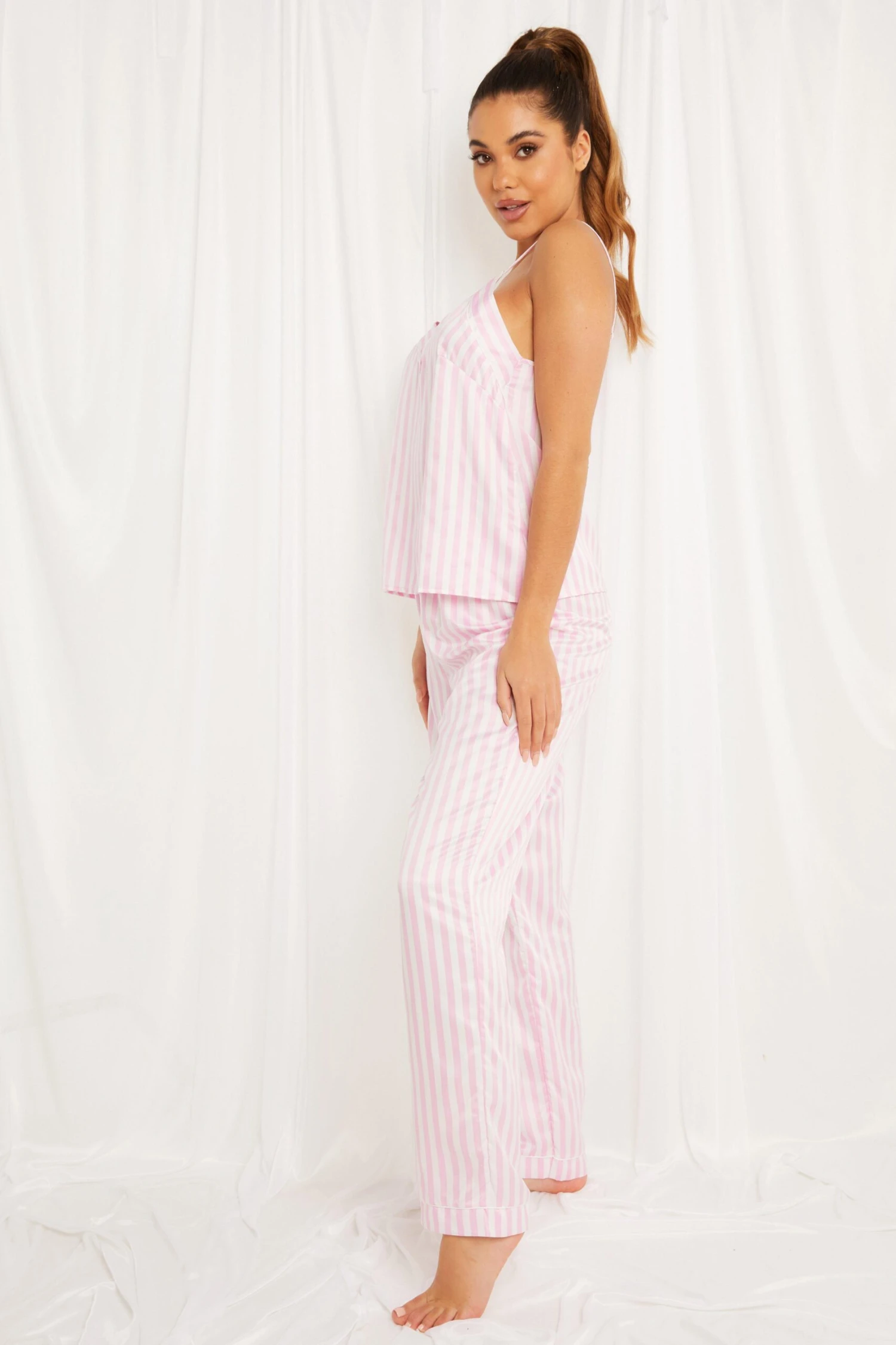 Pink Stripe Cami Pyjama Set 6 Pink Stripe Cami Pyjama Set - Image 4