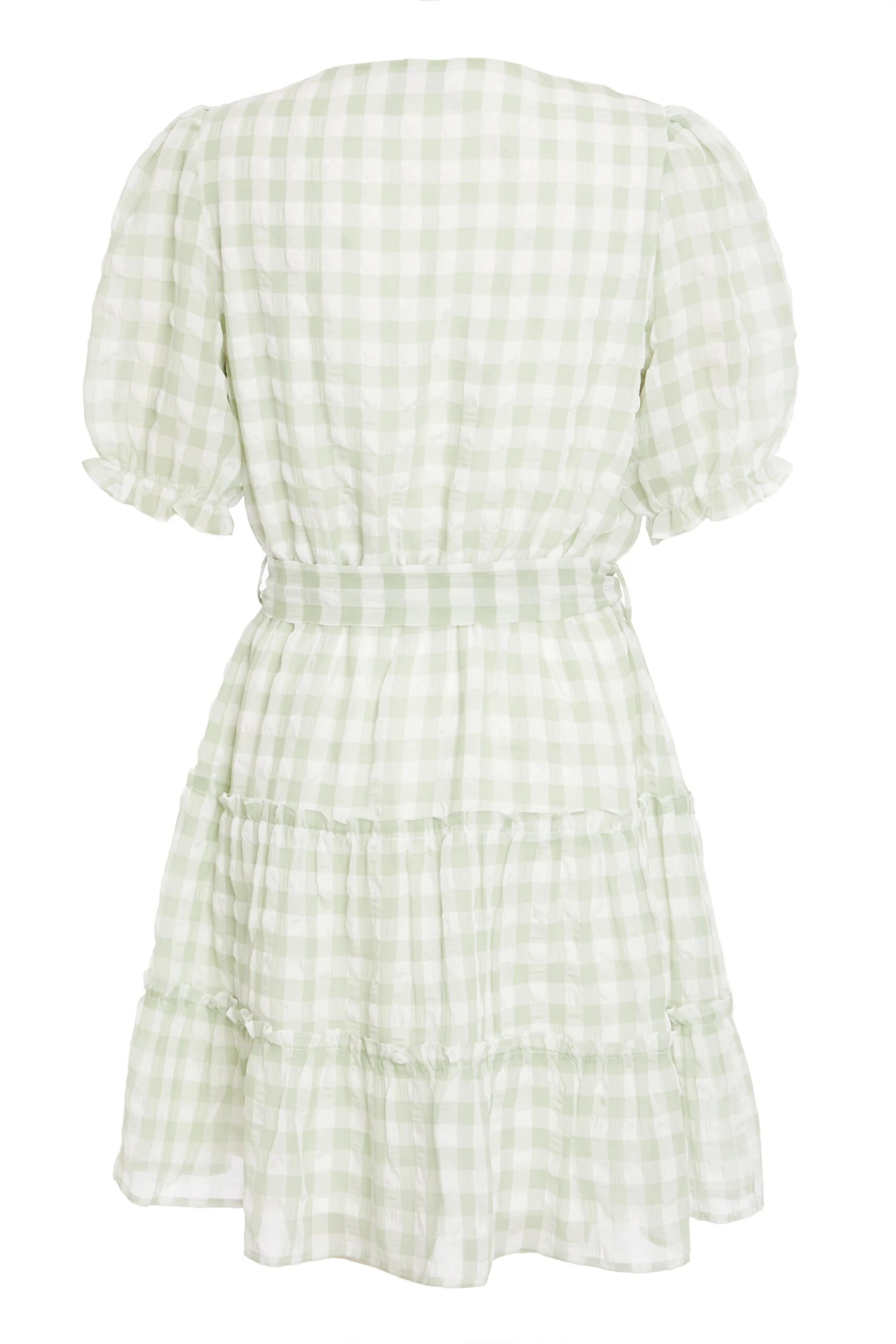 Sage Gingham Wrap Skater Dress 7 Sage Gingham Wrap Skater Dress - Image 5