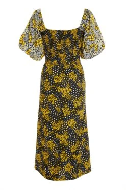 Black Floral Midi Dress -Princess Style Shop 00100030991 ZB