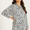Blue Leopard Print Shirt Dress 2 Blue Leopard Print Shirt Dress -Princess Style Shop 00100030997 XM