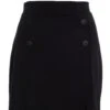 Black Button Front Mini Skirt -Princess Style Shop 00100031195 ZM
