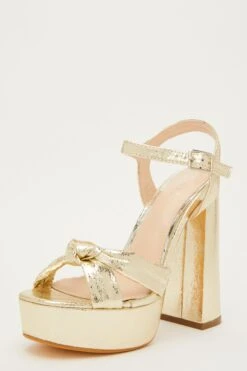 Gold Shimmer Platform Heeled Sandals -Princess Style Shop 00100031758 XB