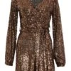 Bronze Sequin Wrap Playsuit -Princess Style Shop 00100031795 ZM
