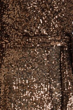Bronze Sequin Wrap Playsuit -Princess Style Shop 00100031795 ZS