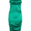 Green Satin Bodycon Midi Dress -Princess Style Shop 00100031832 ZM