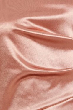 Rose Gold Satin One Shoulder Midi Dress -Princess Style Shop 00100032397 ZS