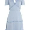 Blue Satin Smock Mini Dress