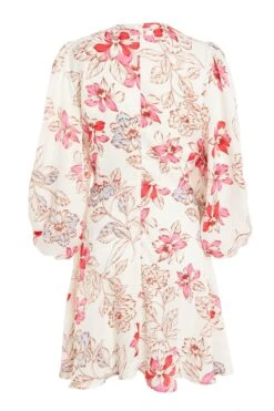 Pink Floral Satin Skater Dress -Princess Style Shop 00100032766 ZB