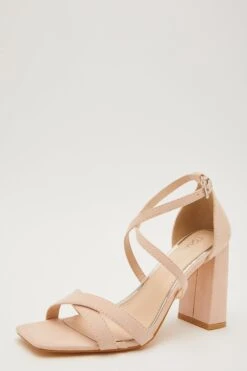 Nude Faux Suede Heeled Sandals -Princess Style Shop 00100032836 XB