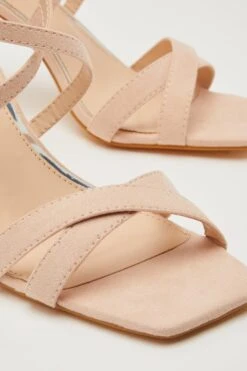 Nude Faux Suede Heeled Sandals -Princess Style Shop 00100032836 ZB