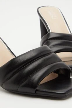 Black Padded Mule Sandals -Princess Style Shop 00100032842 ZB