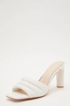 White Padded Mule Sandals -Princess Style Shop 00100032846 XB