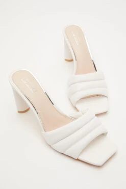 White Padded Mule Sandals -Princess Style Shop 00100032846 XS