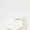 Bridal White Mesh Front Satin Heeled Sandals