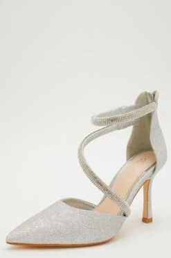 Silver Shimmer Asymmetric Court Heels -Princess Style Shop 00100032875 XB