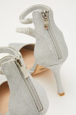 Silver Shimmer Asymmetric Court Heels -Princess Style Shop 00100032875 ZB