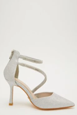 Silver Shimmer Asymmetric Court Heels -Princess Style Shop 00100032875 ZS