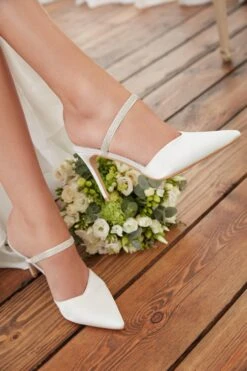 White Satin Mule Heels -Princess Style Shop 00100032896 XM