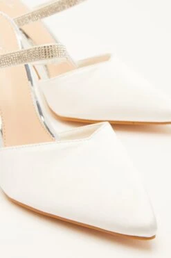 White Satin Mule Heels -Princess Style Shop 00100032896 ZB
