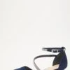 Navy Satin Asymmetric Strap Court Heels -Princess Style Shop 00100032908 ZM