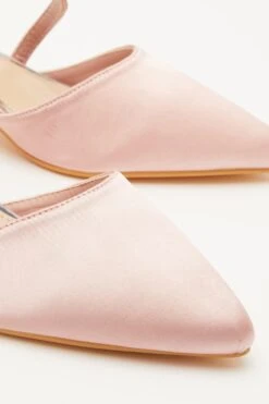 Pink Satin Asymmetric Strap Court Heels -Princess Style Shop 00100032910 ZB