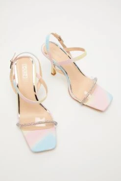 Multicoloured Diamante Heeled Sandals -Princess Style Shop 00100032942 XS