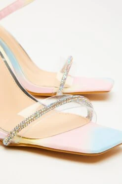 Multicoloured Diamante Heeled Sandals -Princess Style Shop 00100032942 ZB