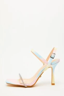 Multicoloured Diamante Heeled Sandals