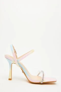 Multicoloured Diamante Heeled Sandals -Princess Style Shop 00100032942 ZS