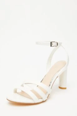 White Strappy Heeled Sandals -Princess Style Shop 00100032964 XB