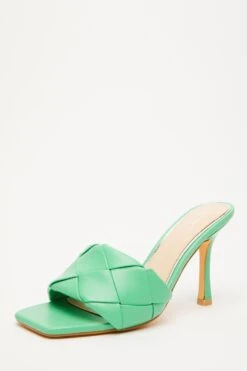 Green Woven Mule Sandals -Princess Style Shop 00100032970 XB