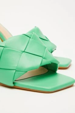 Green Woven Mule Sandals -Princess Style Shop 00100032970 ZB