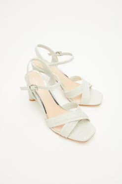 Silver Shimmer Heeled Sandals -Princess Style Shop 00100032974 XS