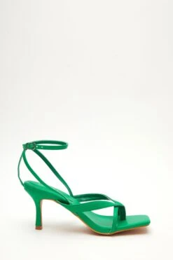 Green Square Toe Heeled Sandals -Princess Style Shop 00100032977 XM
