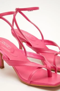 Pink Square Toe Heeled Sandal -Princess Style Shop 00100032979 ZB